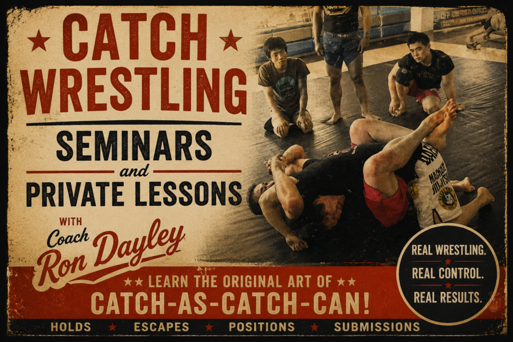 What is the Difference Between Catch Wrestling and BJJ? 1 Catch Wrestling seminars and private lessons. With Clarksville and Nashville TN's only true CACC coach Ron Dayley (Ronzilla).
